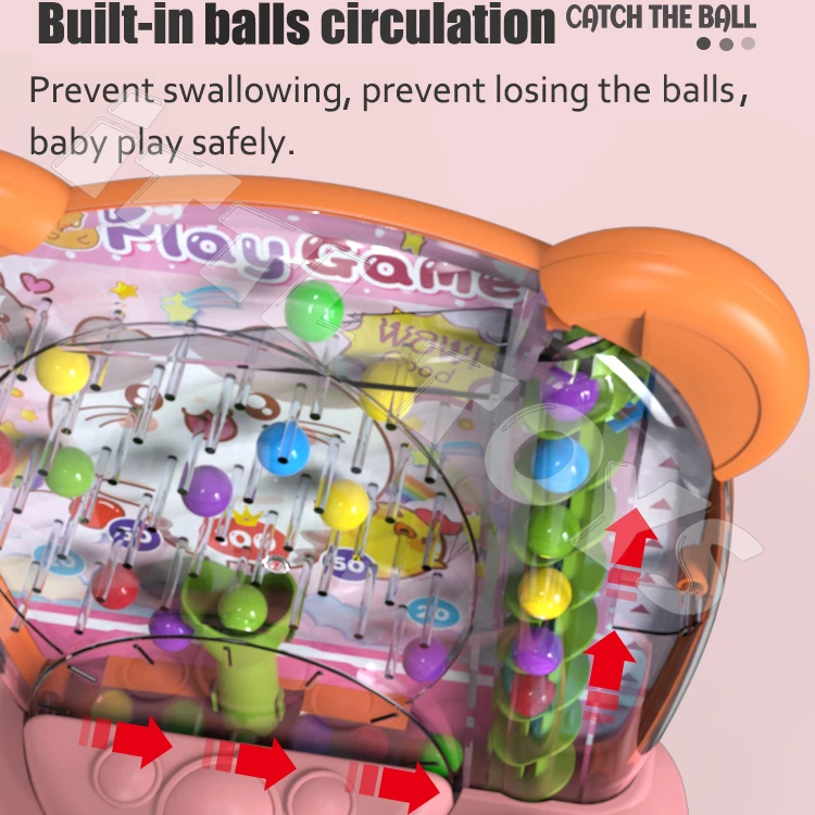 Sensory small educational toy juguetes de ninas plastic pinball rolling catch ball machine game toy