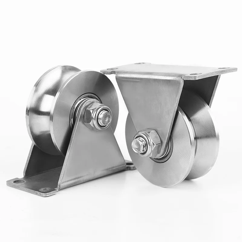 Stainless steel heavy duty fixed track caster wheel
