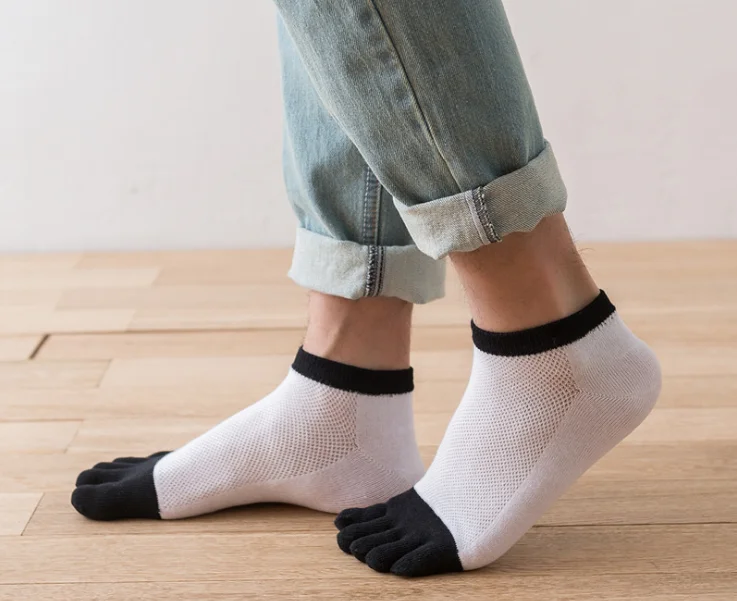 Men Five Finger Toe Socks Cotton Crew Casual summer Socks