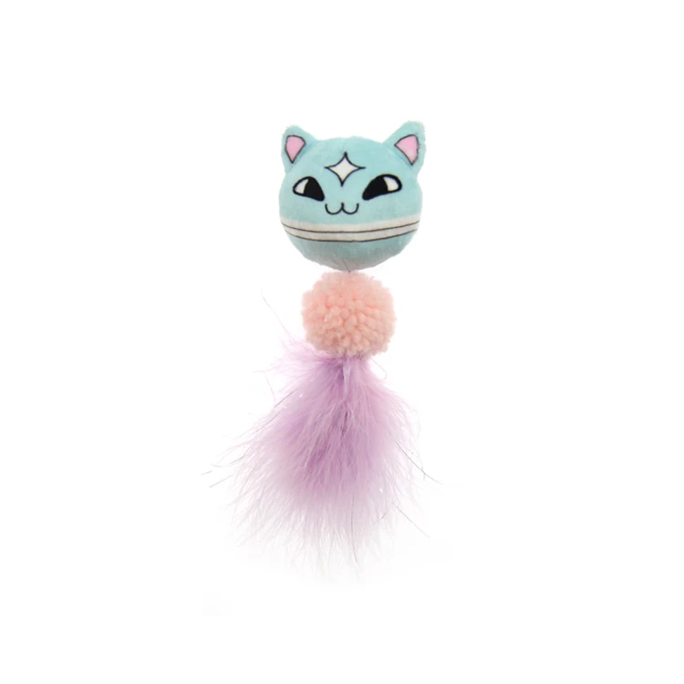 
Feather Tail 3 Color Teasing Cat Heads Factory Direct Price Design Cat Toy 