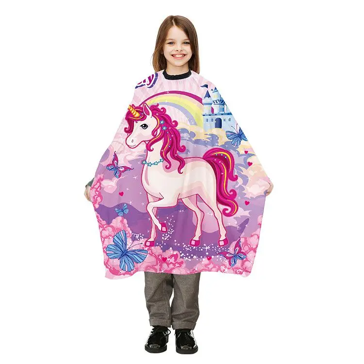 
barber polyester new design fashion printed custom barber shop children cape hair custom children hair cape salon kids cape 
