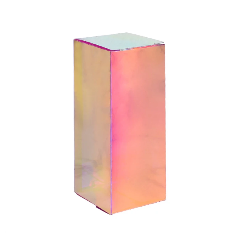 manufacturer UV laser  printing  laser foil Cosmetic box holographic PET PVC box for  blush  plastic Iridescent  clear gift box