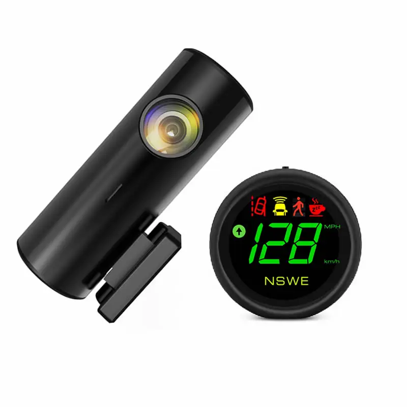 Front car start alarm ADAS Dual Lens 4K Car camera Dashcam with HUD Head up display speedometer
