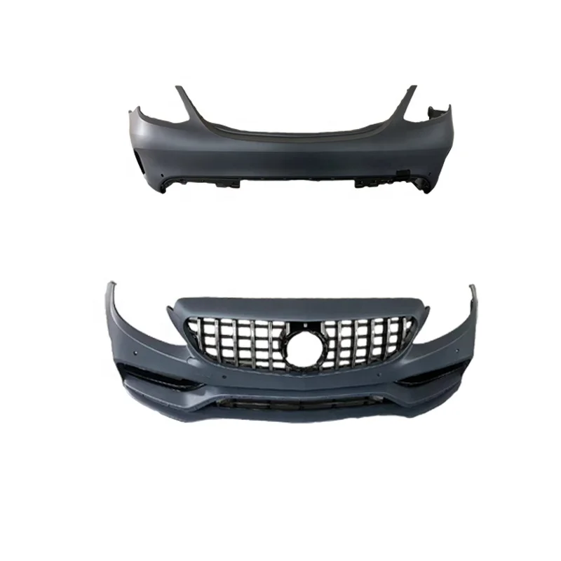 PP Body kits for Benz C Class W205 Upgrade C63 AMG Front and Rear Bumper Side Skirt