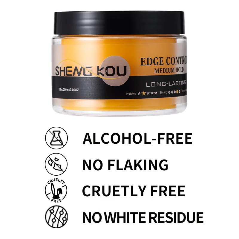 Custom edge control hair style wax braid gel medium strong hold private label edge control
