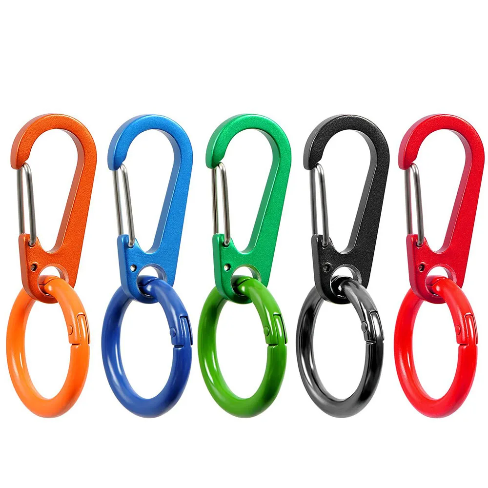 Small Keychain Clip Spring Snap Hook Round Carabiner Ring Men Women Backpack Paracord Keychains Accessories Mini Tiny Carabiners