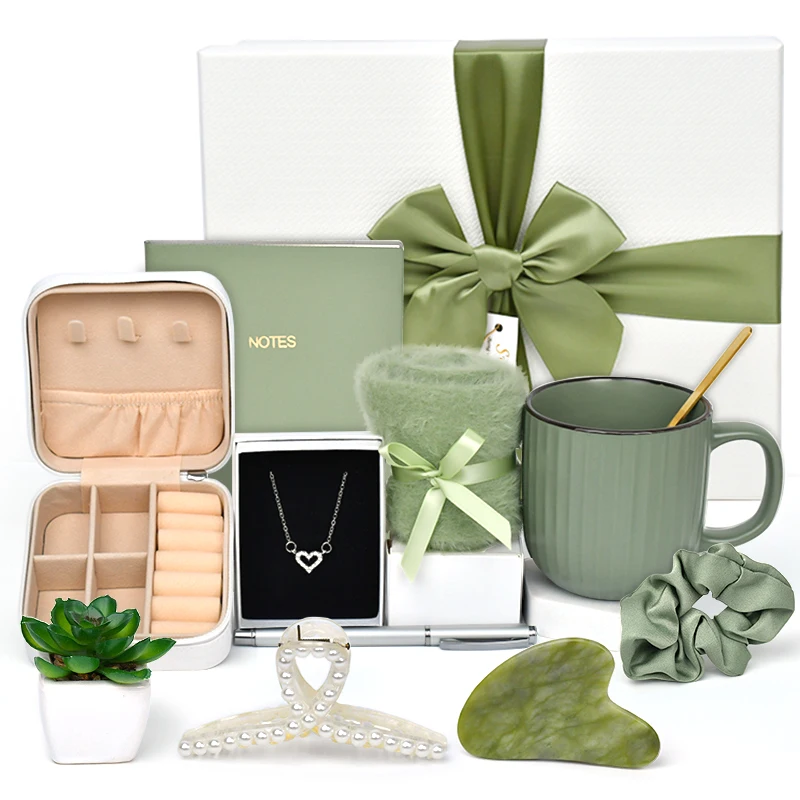 Sister Wife Girlfriend Wedding Birthday Get Well Soon Gift Basket notebook custom logo mug luxury business mom women gift set