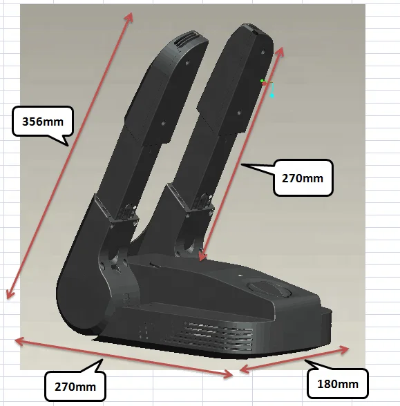 SD-006 200W Electric Foldable Shoe Dryer with Telescope Tubes
