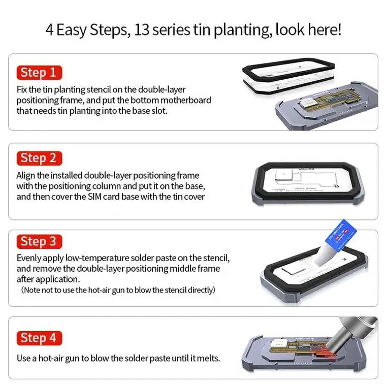 AiXun Z13 Manufacturer Durable Middle Frame Tin Planting Platform  Mainboard Reballing for IP13 Series Repair
