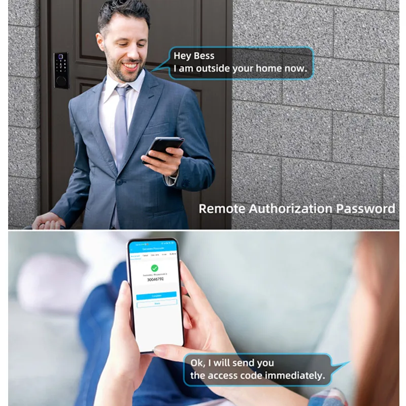 Key Tuya Glass Door Smart Fingerprint Digital Safe Wood Door Lock Ttlock Outdoor For Home Hotel Apartment