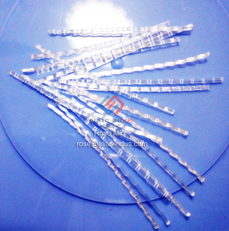 
 Синтетическое макроволокно с белыми волнами в качестве строительных материалов  