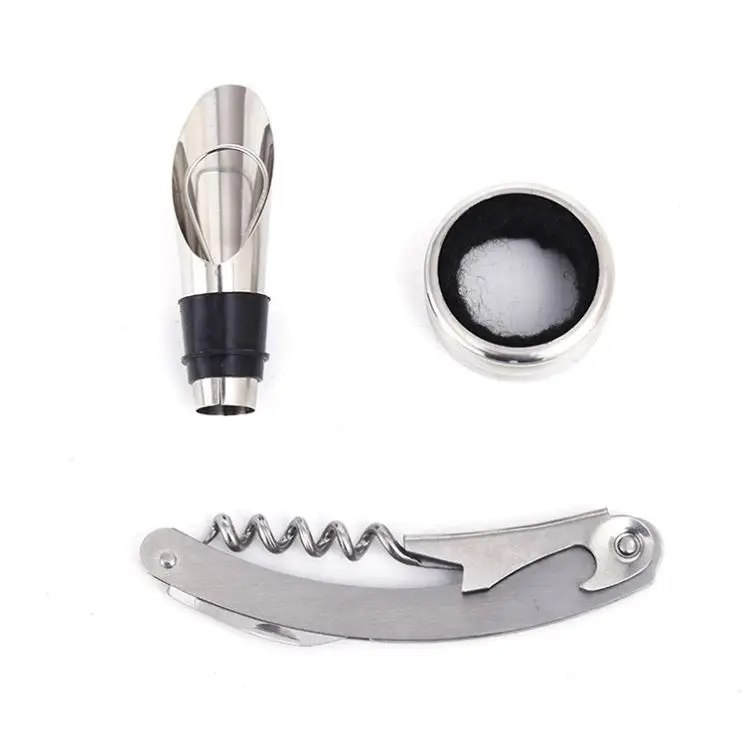 Top Seller 2023Factory Sale Bar Tools 4pcs Wine Bottle Opener Set Wine Opener Kit Vacuum Stopper Corkscrew Gift Box