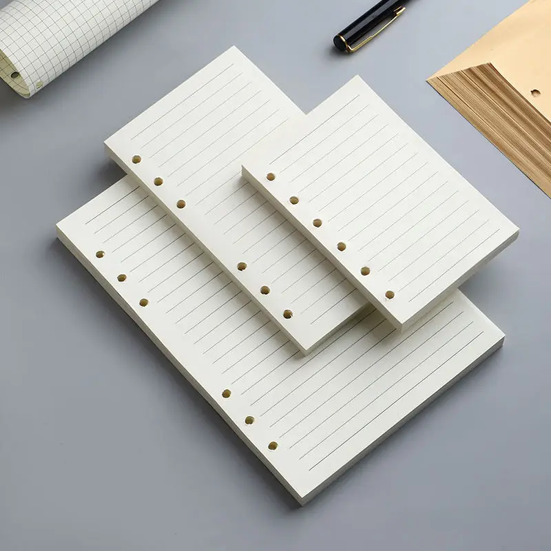 Wholesale A5 A6 Notebook Refill 6 Rings Spiral Binder Inner Inserts Loose Leaf Planner Diary Inside Filler Papers Inner Page