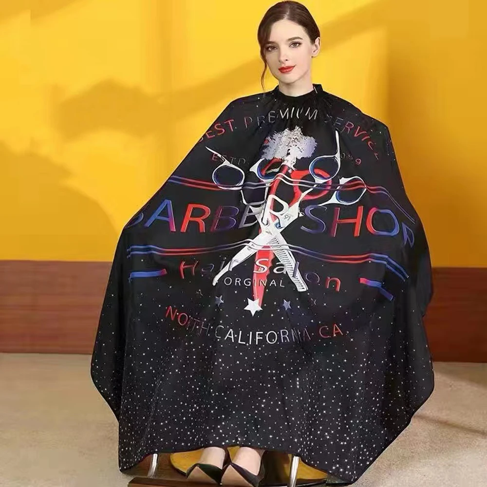custom logo black barber salon hair cutting makeup haircut hairdresser cape apron kimono gown