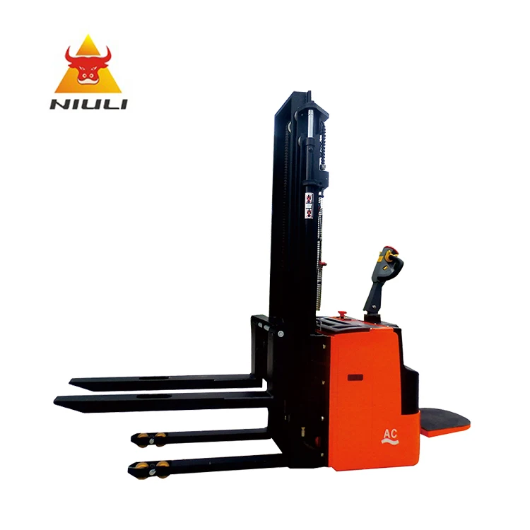 NIULI electric transpallet CE &ISO carretilla elevadora 1.0-2.0t pedestrian electric reach stacker pallet stacker