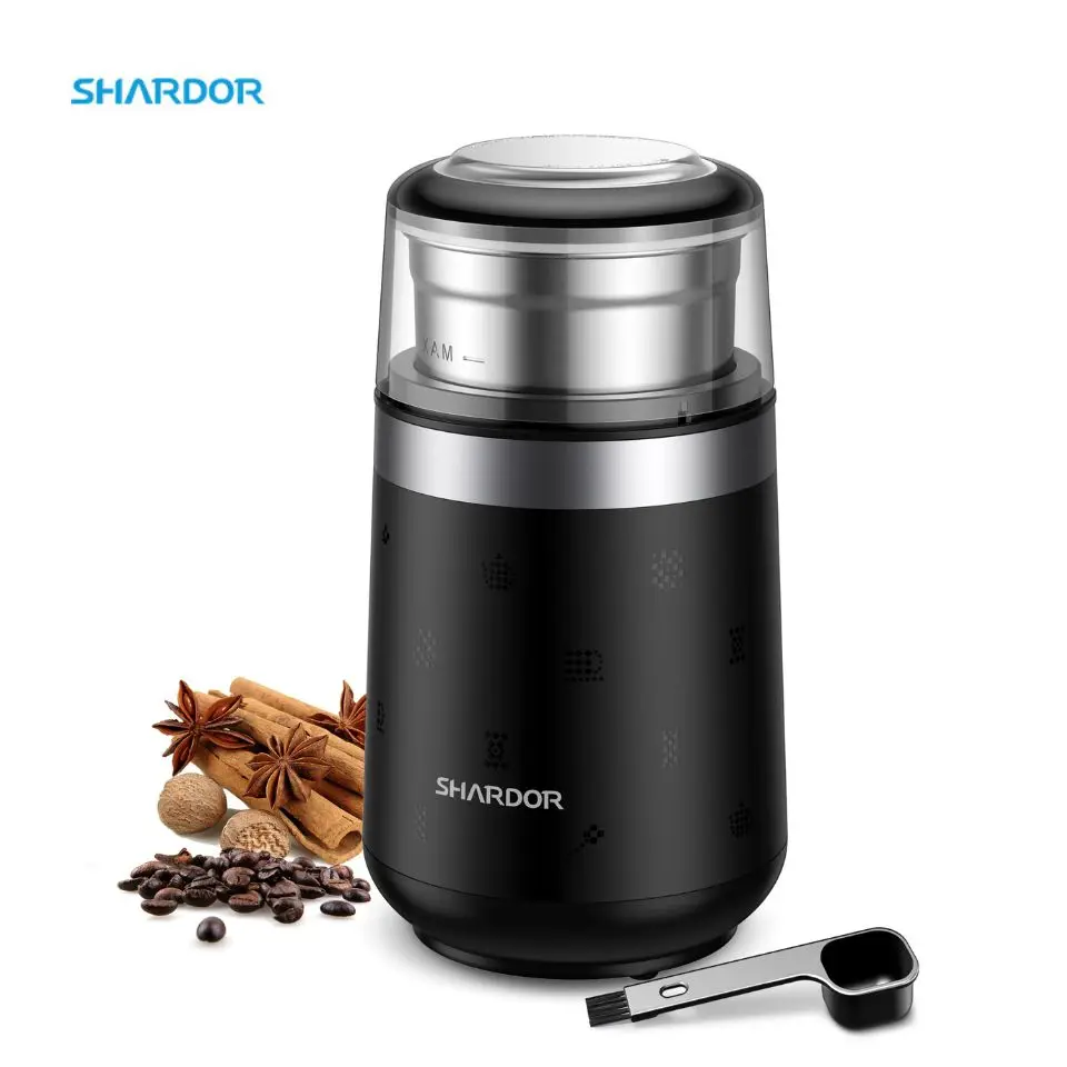 Mini Low MOQ Hot Sale Espresso Grinder Black Removable Stainless Steel Bowl Home Burr Coffee Bean Grinder Electric