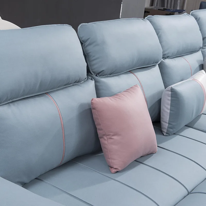 Hot Sale Modern Custom Deep Seating White Leather velvet Combination Sofa Set Furniture Living Room U Shape Sectional Sofas