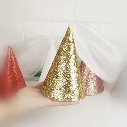 Блестящая бумажная шляпа с вуалью для вечеринки, товары для дня рождения