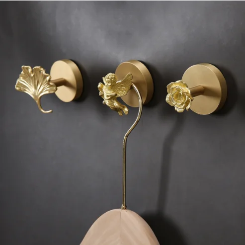 MAXERY New Design Brass Coat Hook Animal Head Wall Hook Single Wall Hook