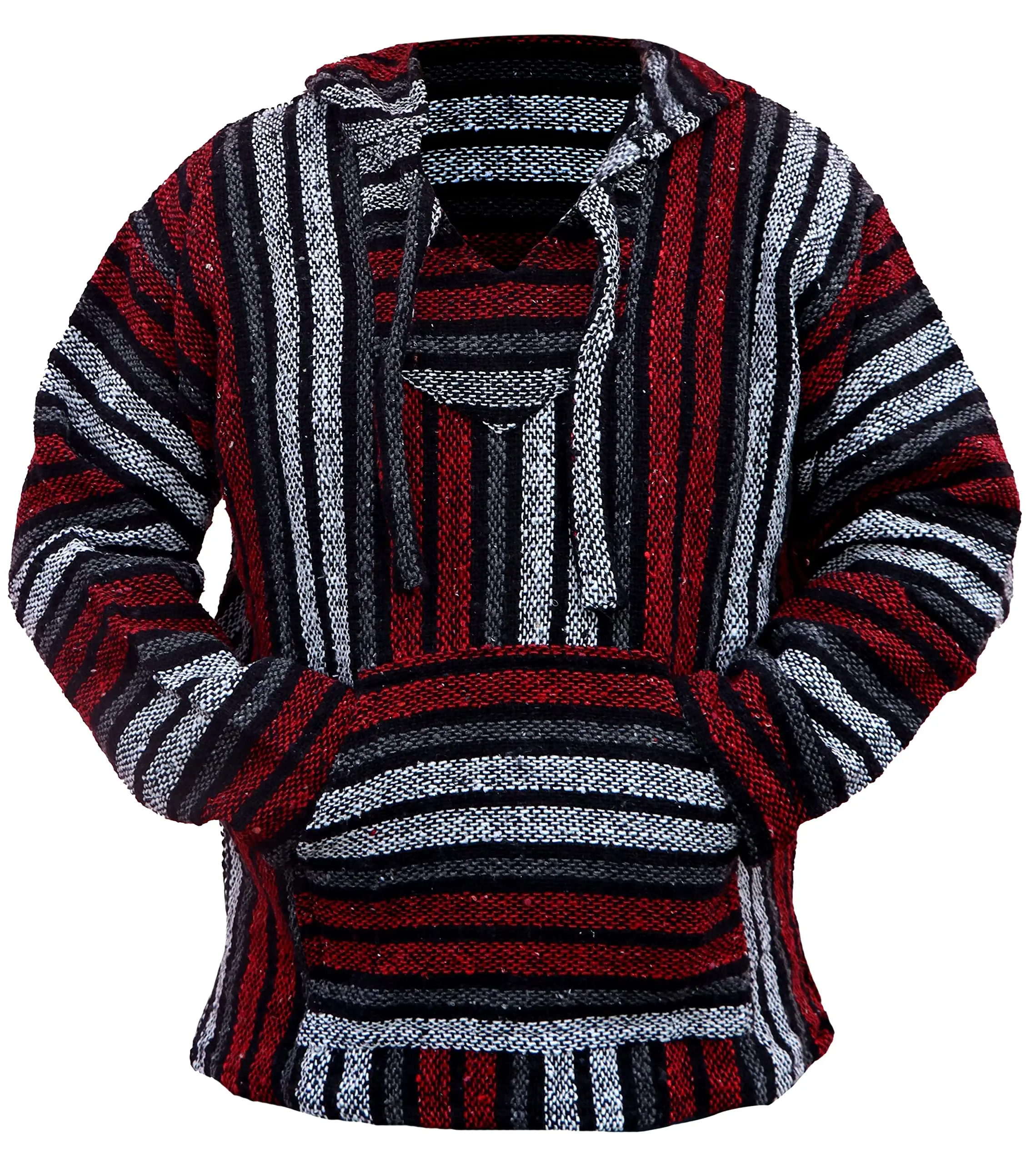 Mexican Baja Hoodie Hippie Surf Poncho Sweater Sweatshirt Pullover Jerga