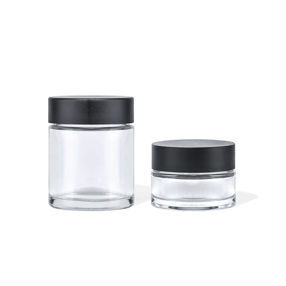 Custom clear straight side clear glass honey jars food container with  lid honey jam round food grade glass jars