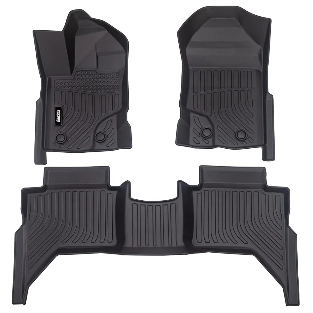 For Ford Ranger TPE Car Mats All Weather Floor Mats Liners with Full set