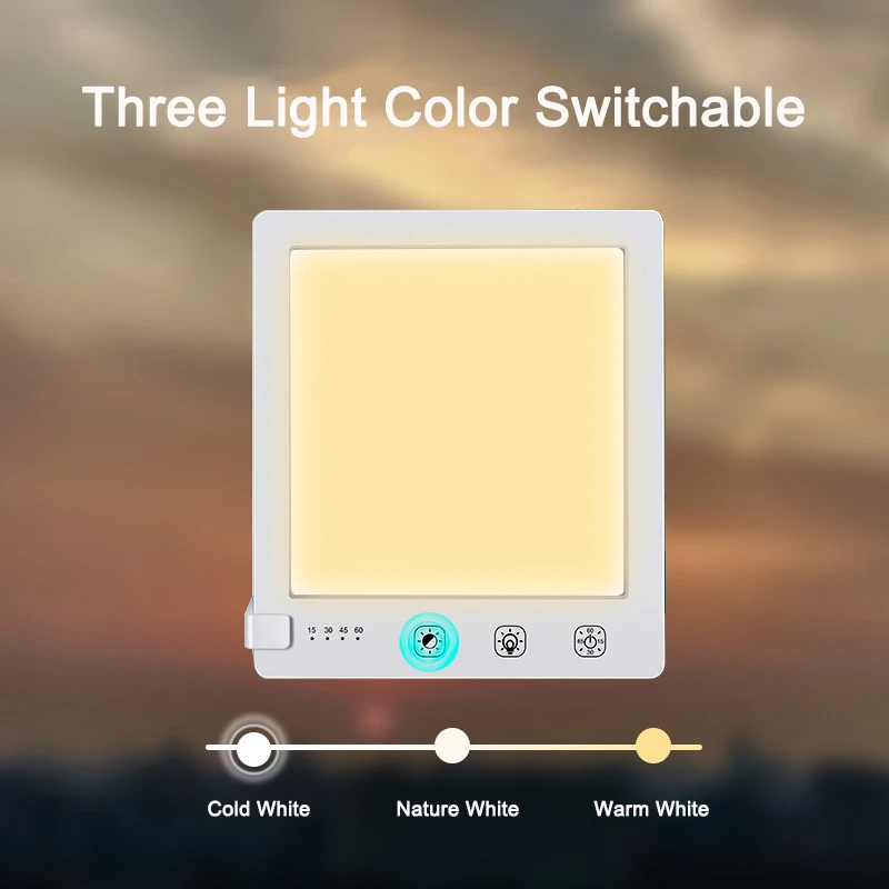 Factory Cheap Help Fight Winter Depression Therapy Medical Device 10000lux 5V 2A Sad Light Therapy Lamp