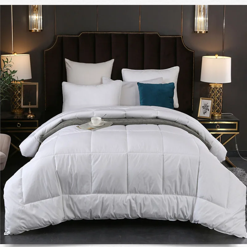 Hotel white fabric 400 GMS microfiber filling hotel linen duvets insert bed comforter set blankets