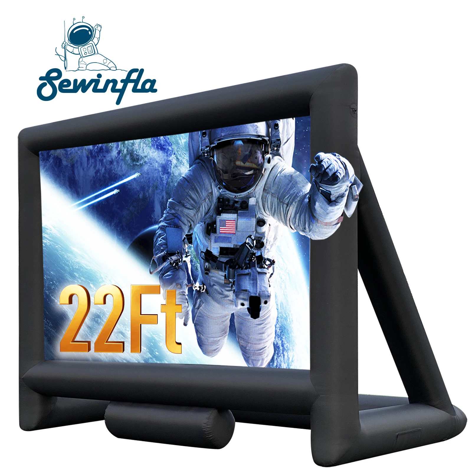 Sewinfla высокое качество 22ft крупного плана TV кино экран на открытом воздухе проекторы надувной экран кино