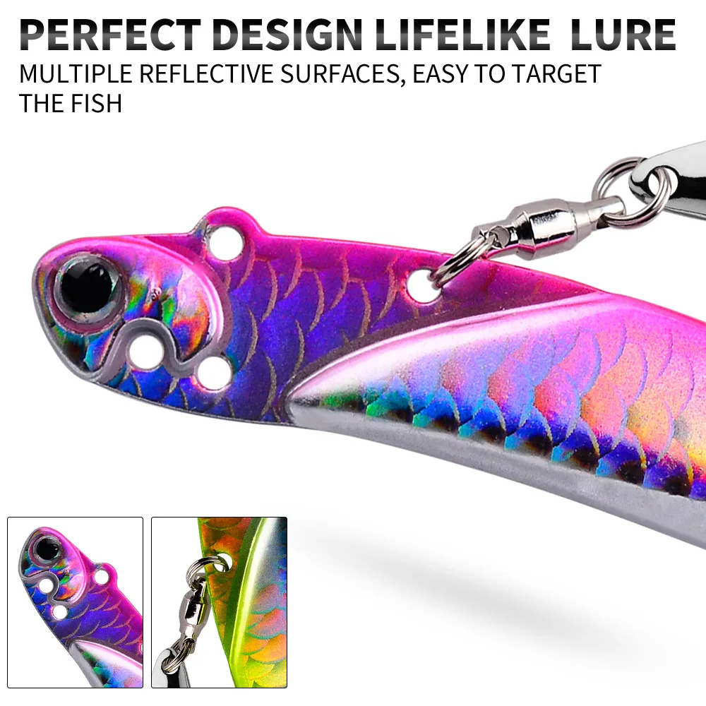 New Vibrating VIB Saltwater Fishing Lures 5g/10g/12g/15g/20g Fishing Spoon Metal Spinner Blades for Fishing Lures