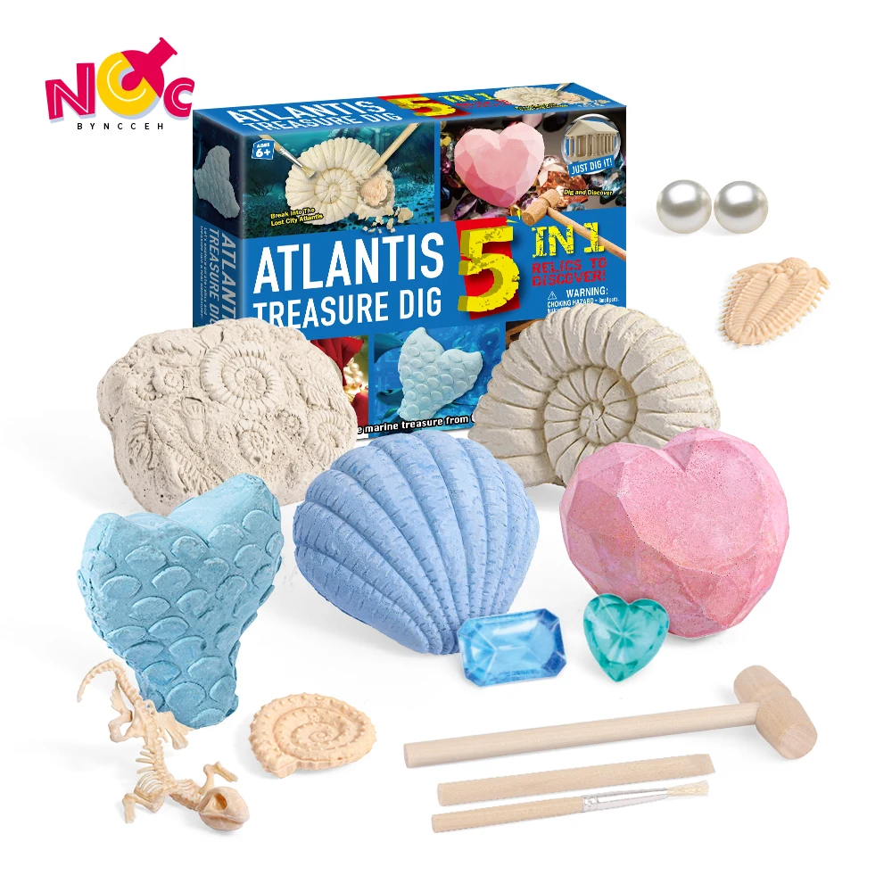 Game Kid Other Toys Boys Games Stem Toys Educational Kits Atlantis Treasure Dig Children Excavation Kits Teaching Color Box Clay