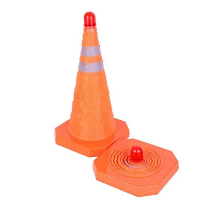 H 45cm 70cm 90cm Retractable Height Foldable Road Cone Reflective Collapsible Traffic Cones