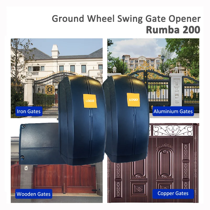 Smart WiFi DC Motor Swing Gate Opener Roller Wheel Automatic Gate Operator