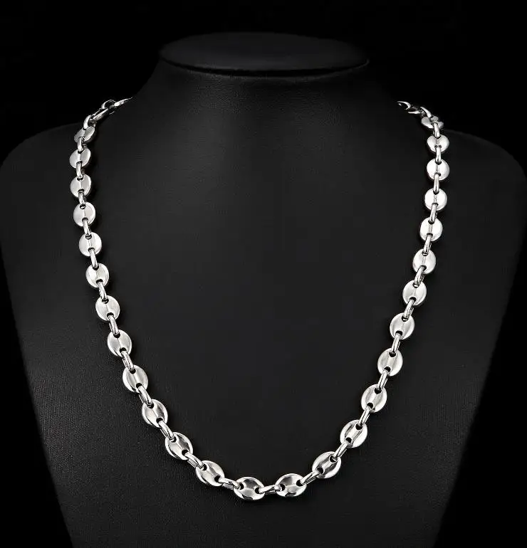 Anklet  bracelet Necklace Choker 18k gold silver black coffee Link Chain 7mm 9mm 11mm custom length Necklace Collar y pulsera