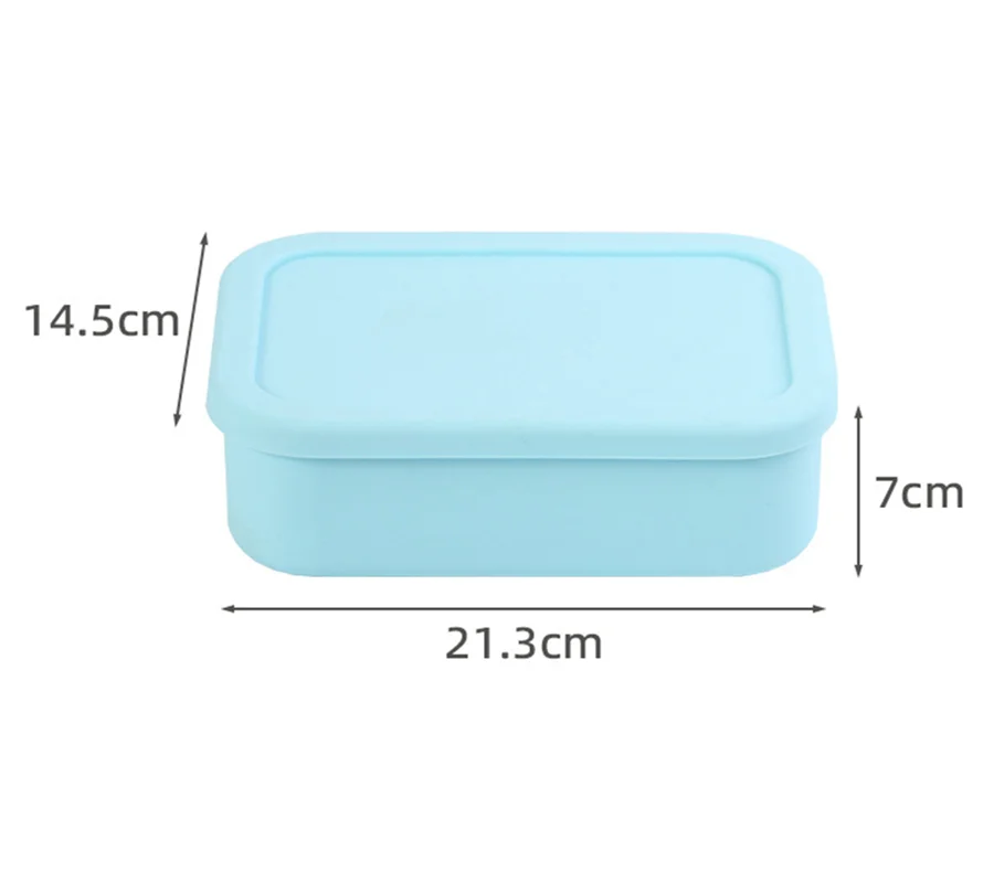 1200ml Collapsible Silicone Folding Lunch Box with Lid, 3 Compartments Bento Food Container