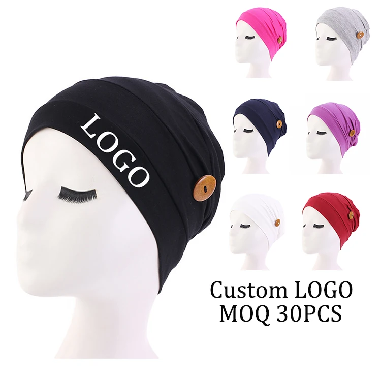 Custom Logo Nurse Scrub Hair Caps Doctor Working Hair Hat Adjustable Nurse Uniform Surgical Caps with Buttons