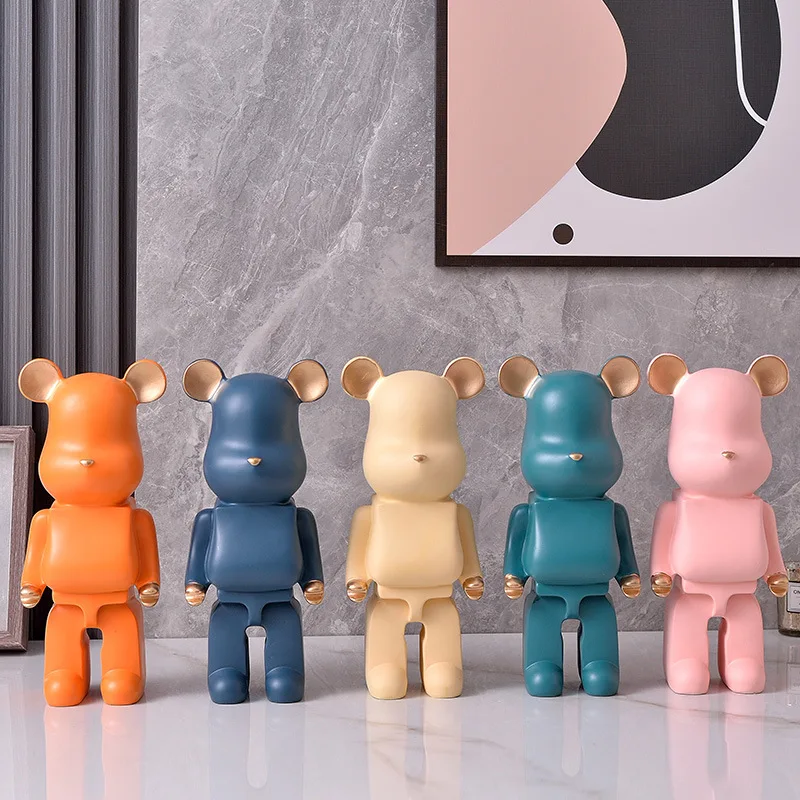 Cute Children Gift Electronic Plating Colorful Violent Fluid Bear Small Ceramic Piggy Bank For Kids