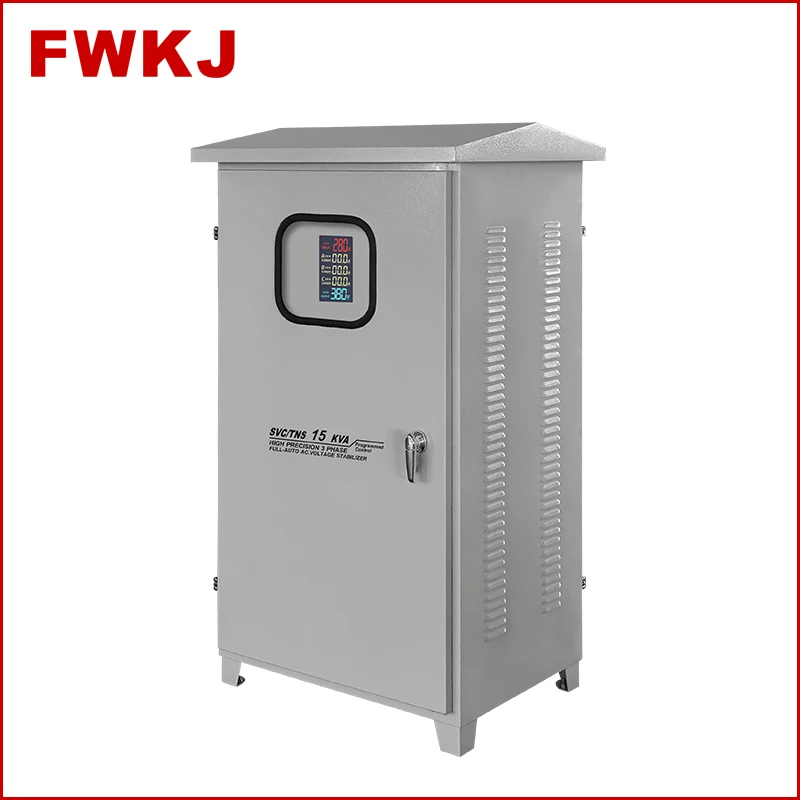 Manufacturer Tns 3 Phase 380v 10kva 15kva 30kva 50kva Automatic Power Voltage Regulator Stabilizer outdoor waterproof