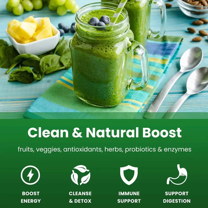 Private Label ODM Low Calories Super Greens Probiotics Enzyme Powder Fast Weight Loss Probiotics Enzyme Powder