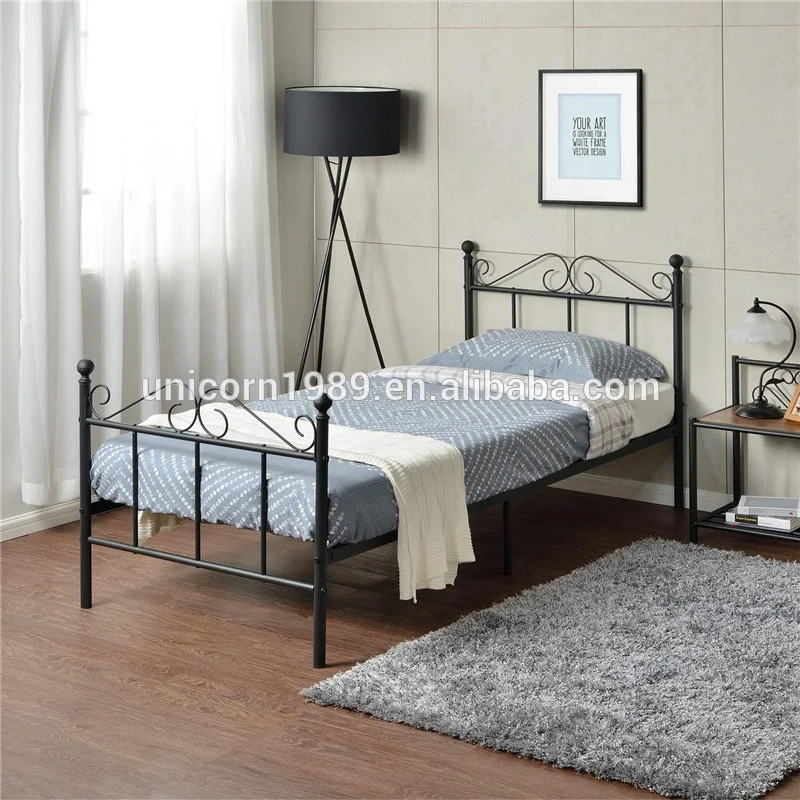 European Style Bedroom Furniture  Copulate Wrought Iron Bed Metal Platform Bed Frame Custom
