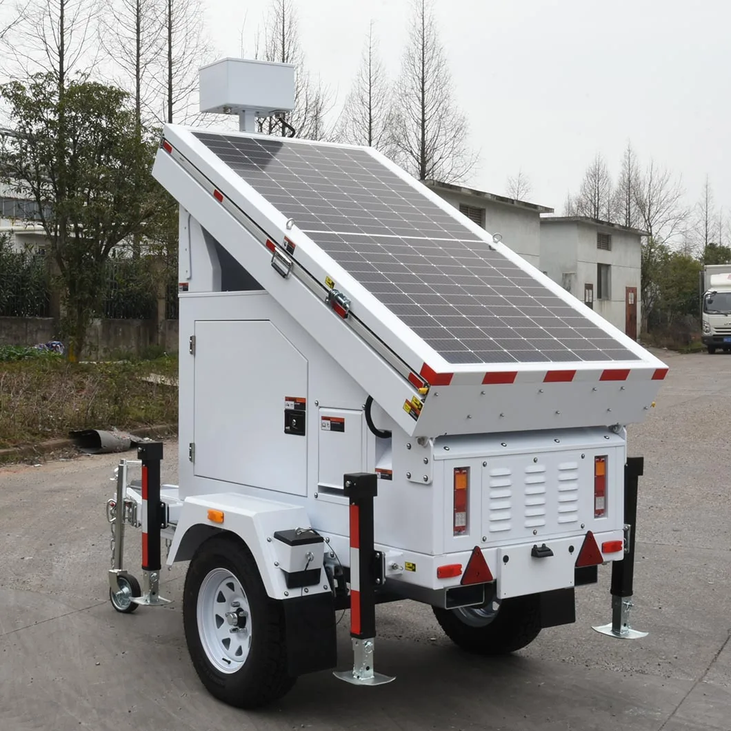 New Mobile portable cctv camera solar surveillance trailer