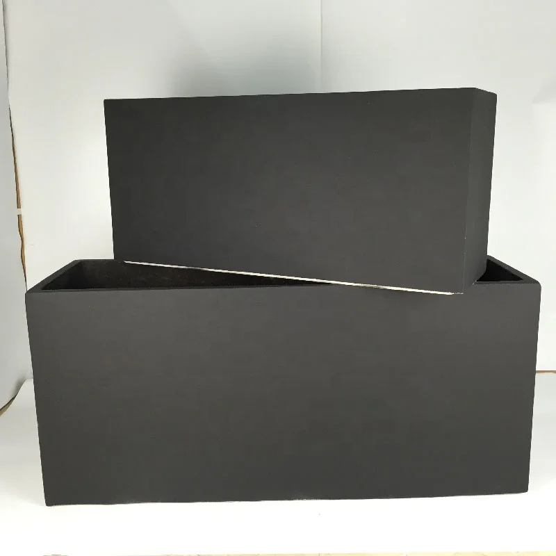 Outdoor High Strength Rectangular Plant box Large Stock Fiberglass Clay Plant Pots with Good Package