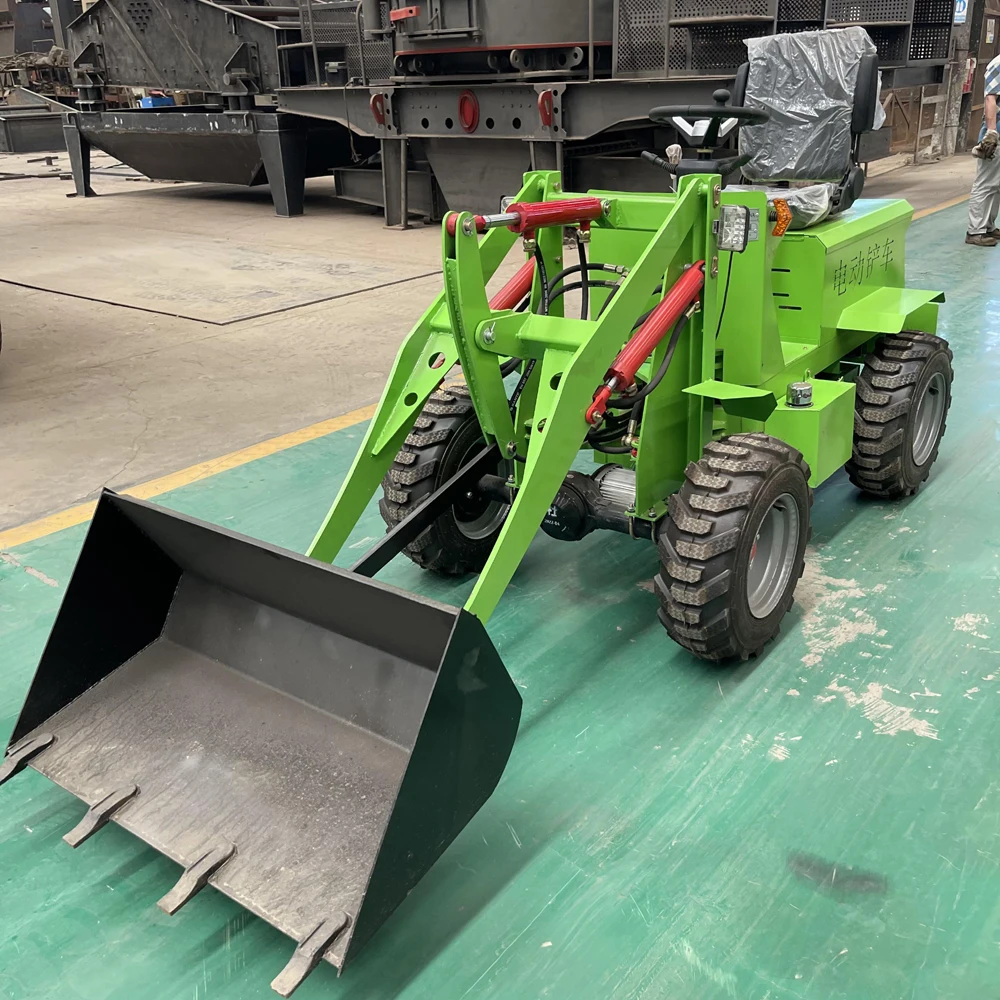 Mini wheel electric backhoe loader