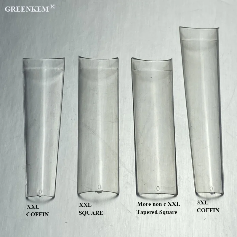 500Pcs Box No C Curve XXL Long Straight Traceless Nails Custom Logo Clear Extra Long XXL No C Curve Square Tips