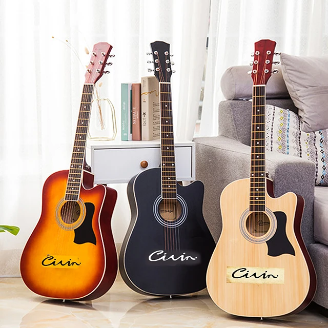 Oem Low Price Professional 38 Inch Spruce Venee Body ABS Nut Matte Acoustic Guitar With Copper Strings