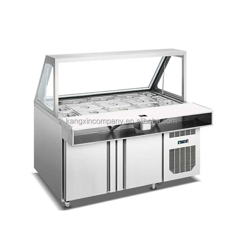 Table top open refrigerator undercounter freezer Commercial Salad bar display counter chiller