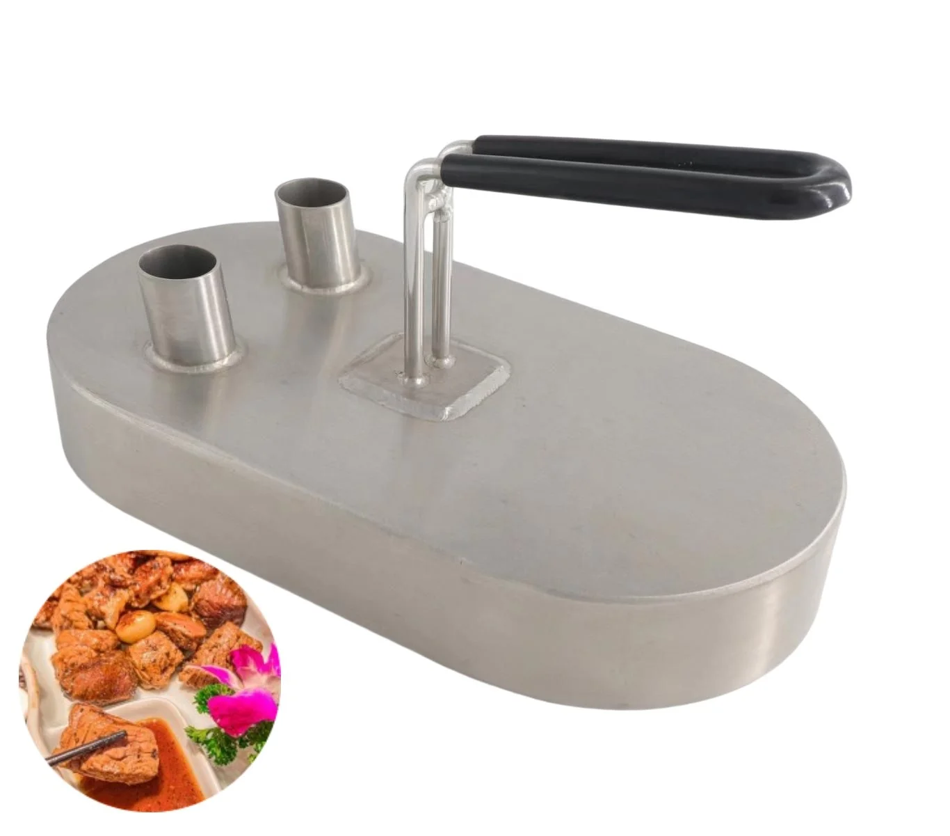 Thicken Stainless steel Pressure Steak Barbecue Teppanyaki Grilled Cooking Tools Air-smashing heat radiation Cover tool