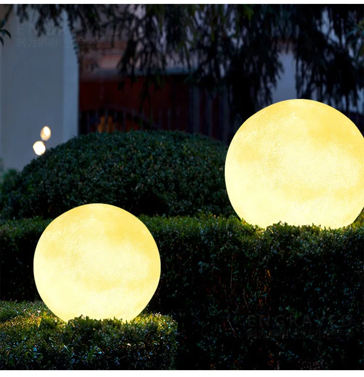 Rechargeable Waterproof Battery Operated Solar Charging Outdoor Beach Event Garden Led Ball Sphere Stone Light Decorative Lamp