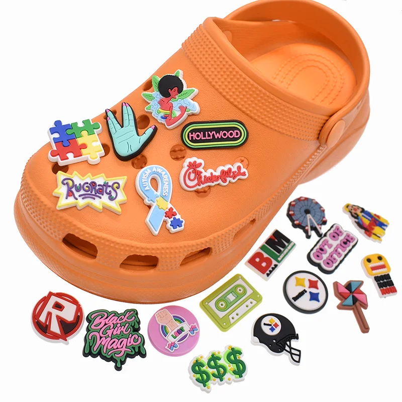 Wholesale Custom Designer Croc Charms for Shoe Decoration Wristband Accessories fit Birthday Party Favors
