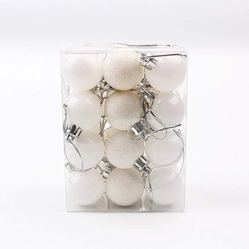 
Holiday Wedding Party Decoration 24 Pcs 30mm Shatterproof Balls Small Christmas Balls Ornaments for Xmas Tree 